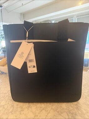 Lacoste Black Vertical Messenger Tote NWT